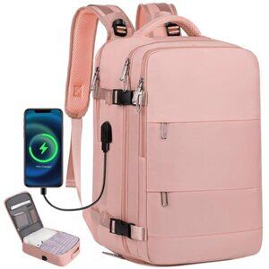 Travel Backpack for Women with USB Charging Port, TSA-Approved 15.6